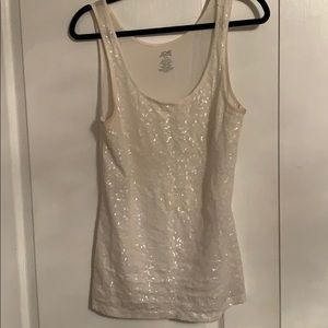 Joe Fresh White sequin tank top, size medium